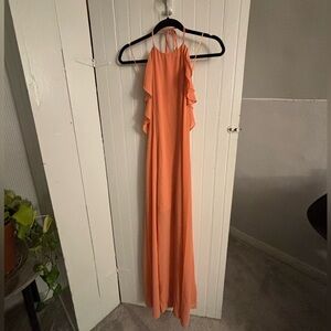 NWT peach color halter formal dress